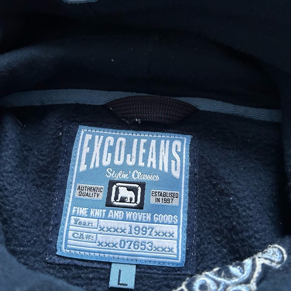 Exco Jeans Navy Blue Hoodie for Men Size Large - Picture 5 of 9